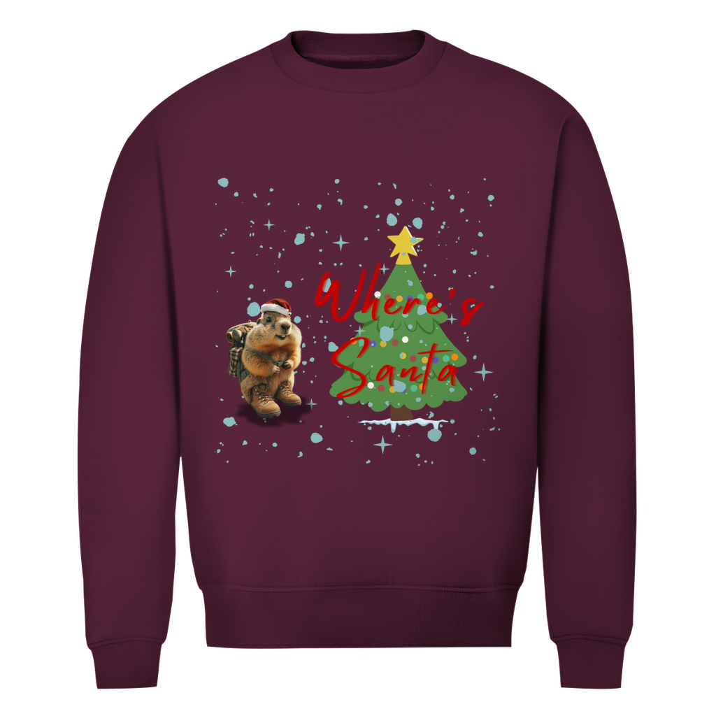 Herren Premium Bio Sweatshirt Where's Santa