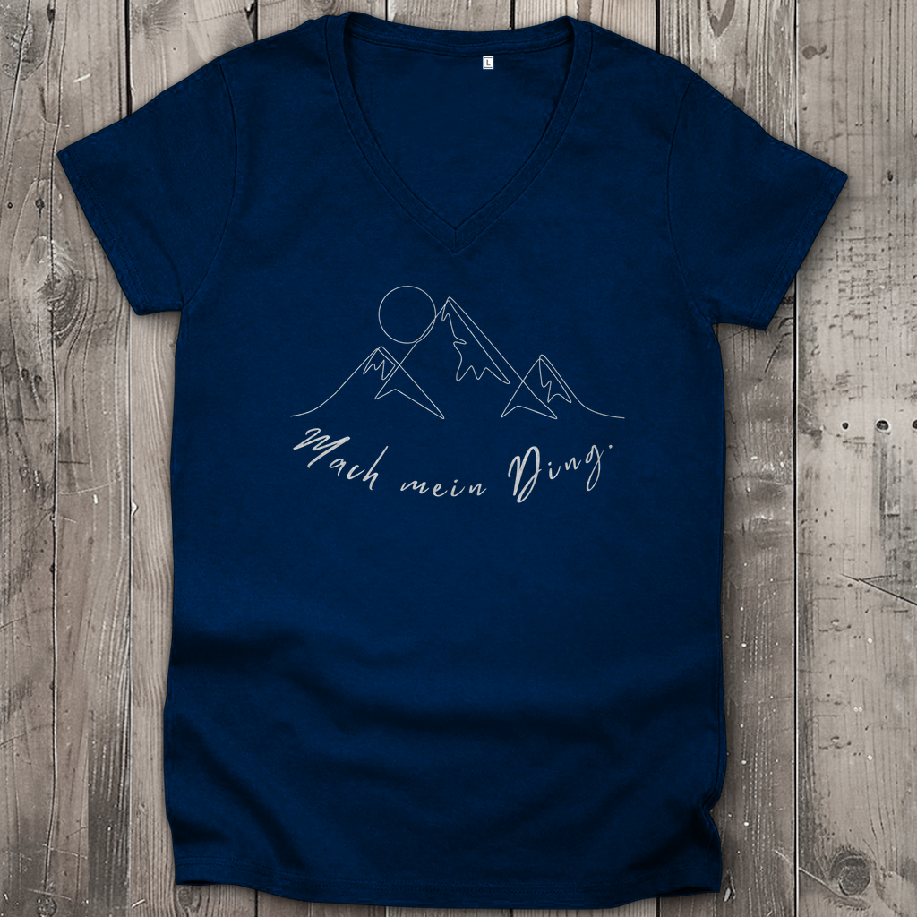 Damen Premium Bio V-Neck T-Shirt Mach mein Ding
