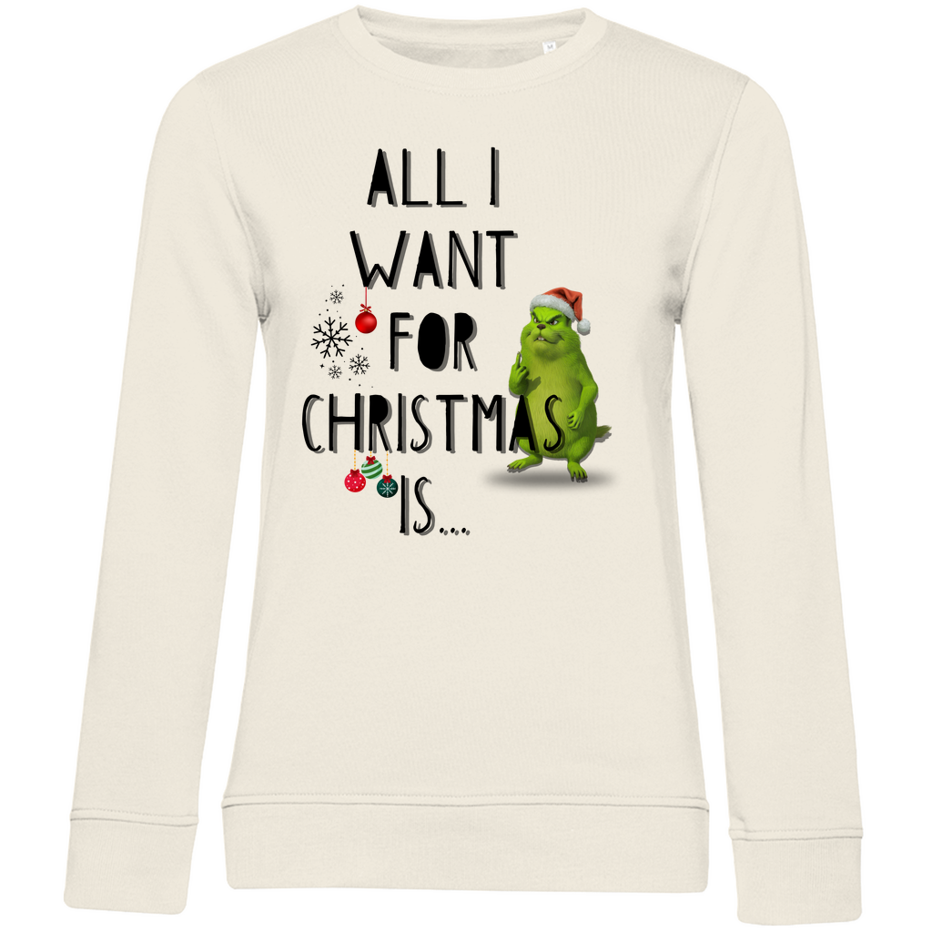Damen Premium Bio Sweatshirt All I want for Christmas