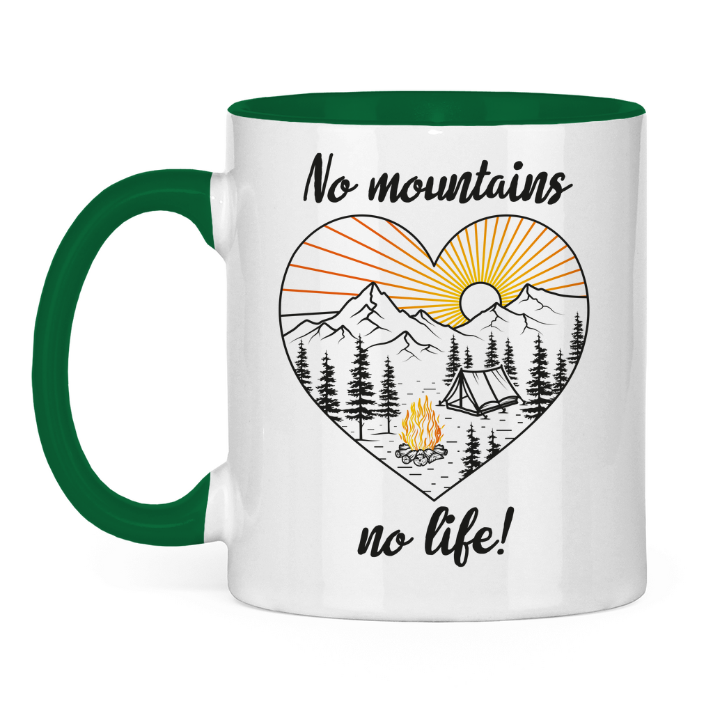 Tasse zweifarbig No Mountains, no life!