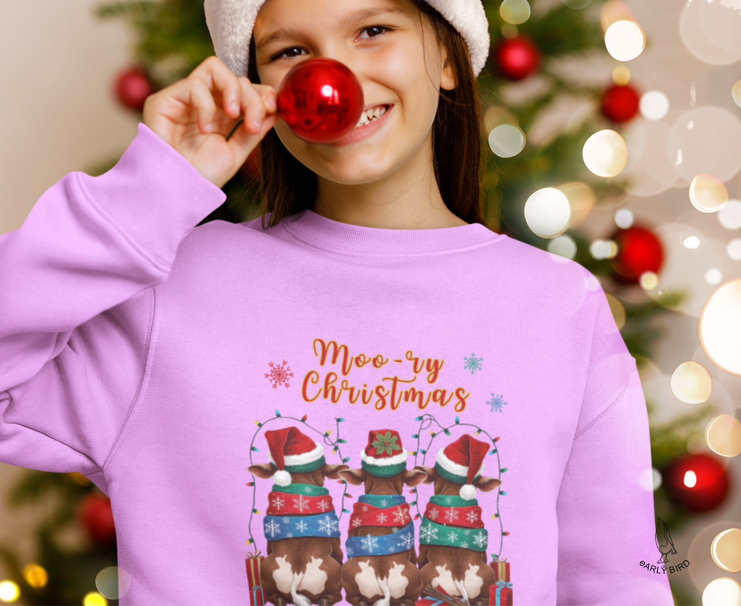 Damen Premium Bio Sweatshirt Moo-ry Christmas