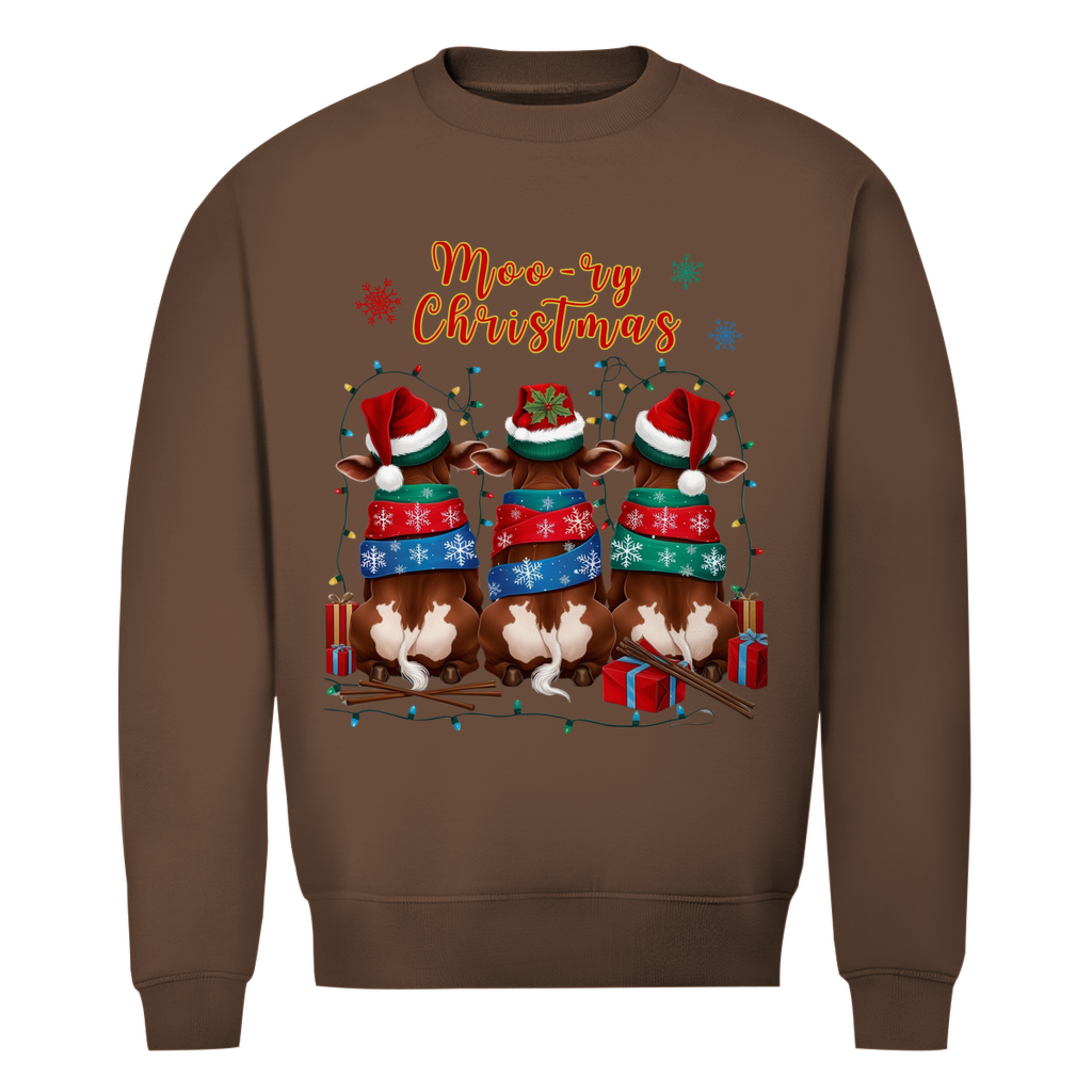 Herren Premium Bio Sweatshirt Moo-ry Christmas