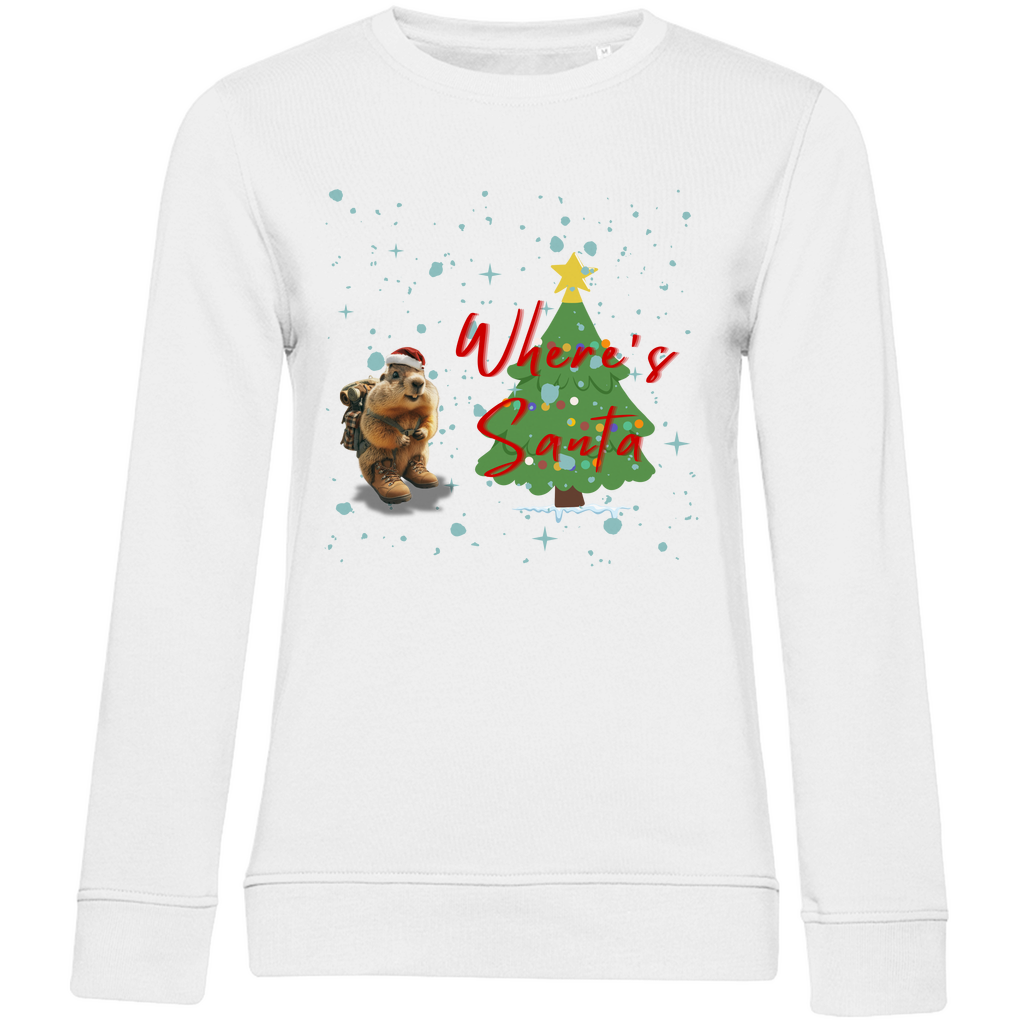 Damen Premium Bio Sweatshirt Where's Santa