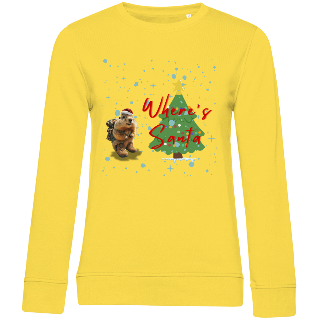 Damen Premium Bio Sweatshirt Where's Santa