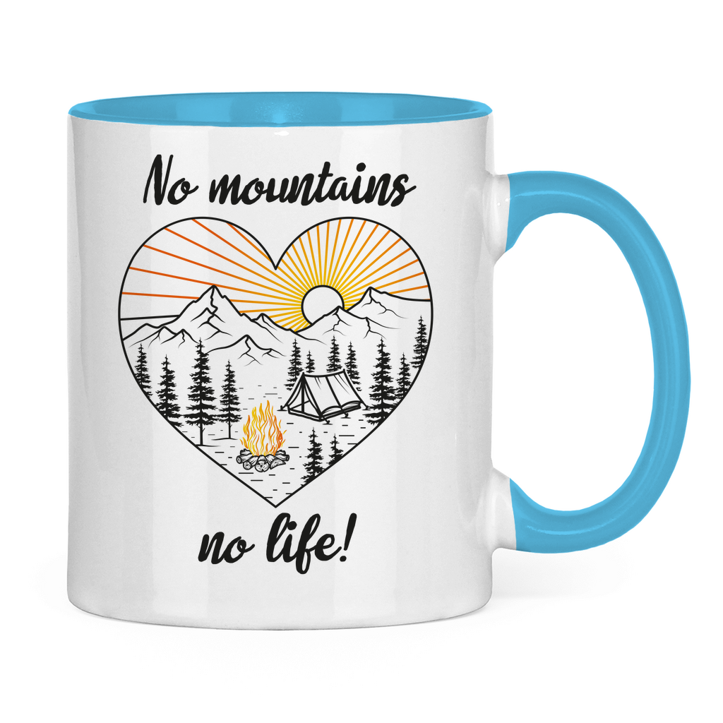Tasse zweifarbig No Mountains, no life!