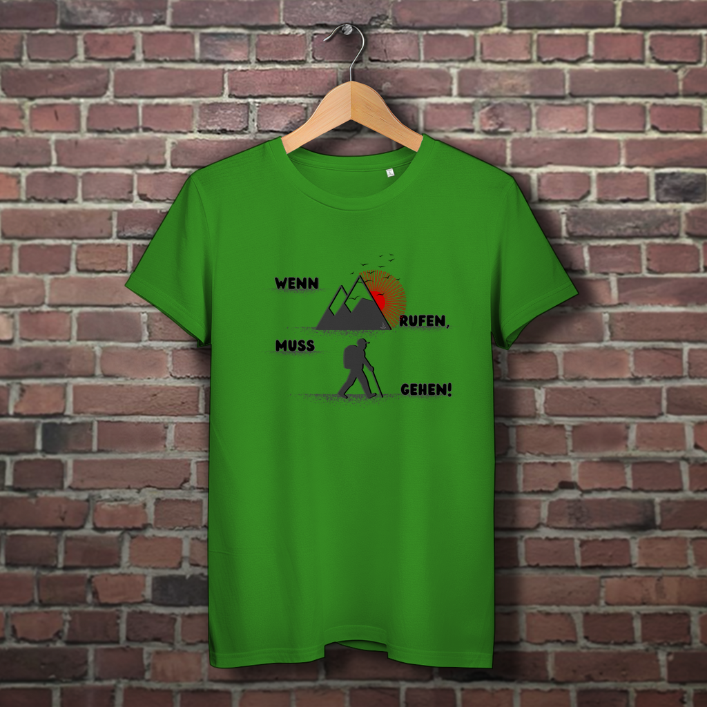 Damen Premium Bio T-Shirt Wenn die Berge rufen...