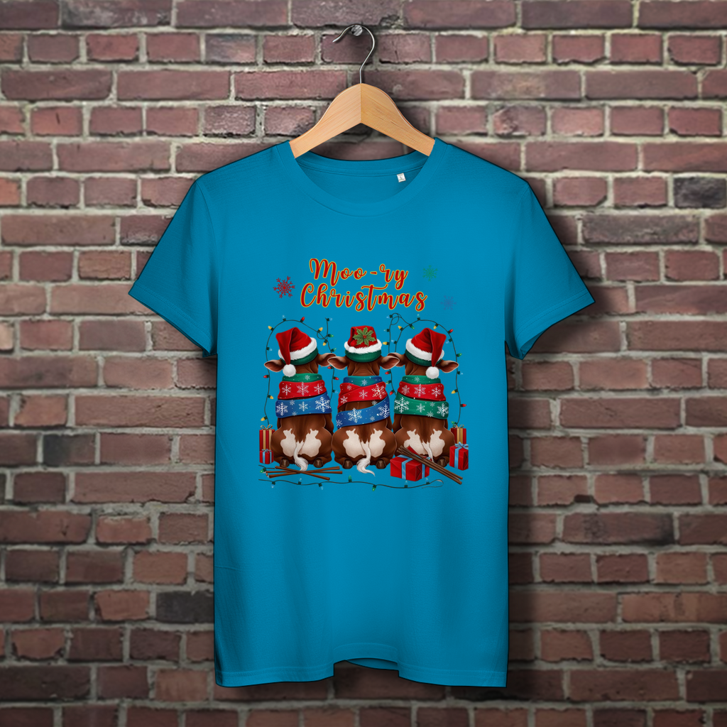 Damen Premium Bio T-Shirt Moo-ry Christmas