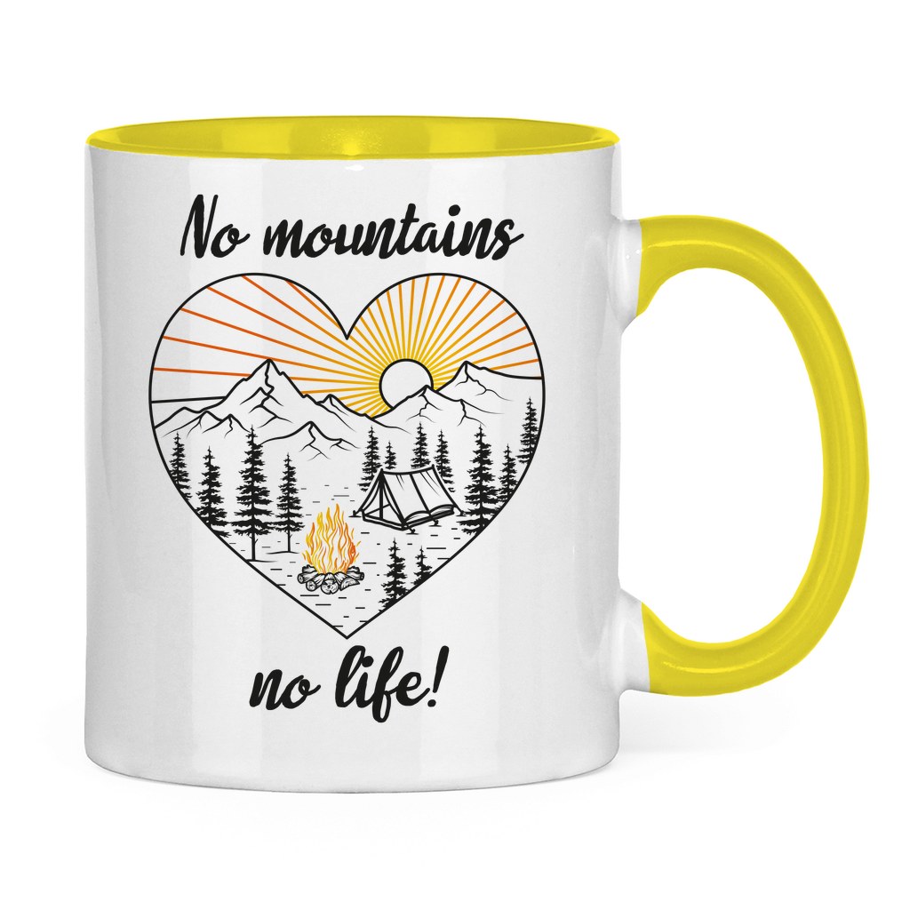 Tasse zweifarbig No Mountains, no life!