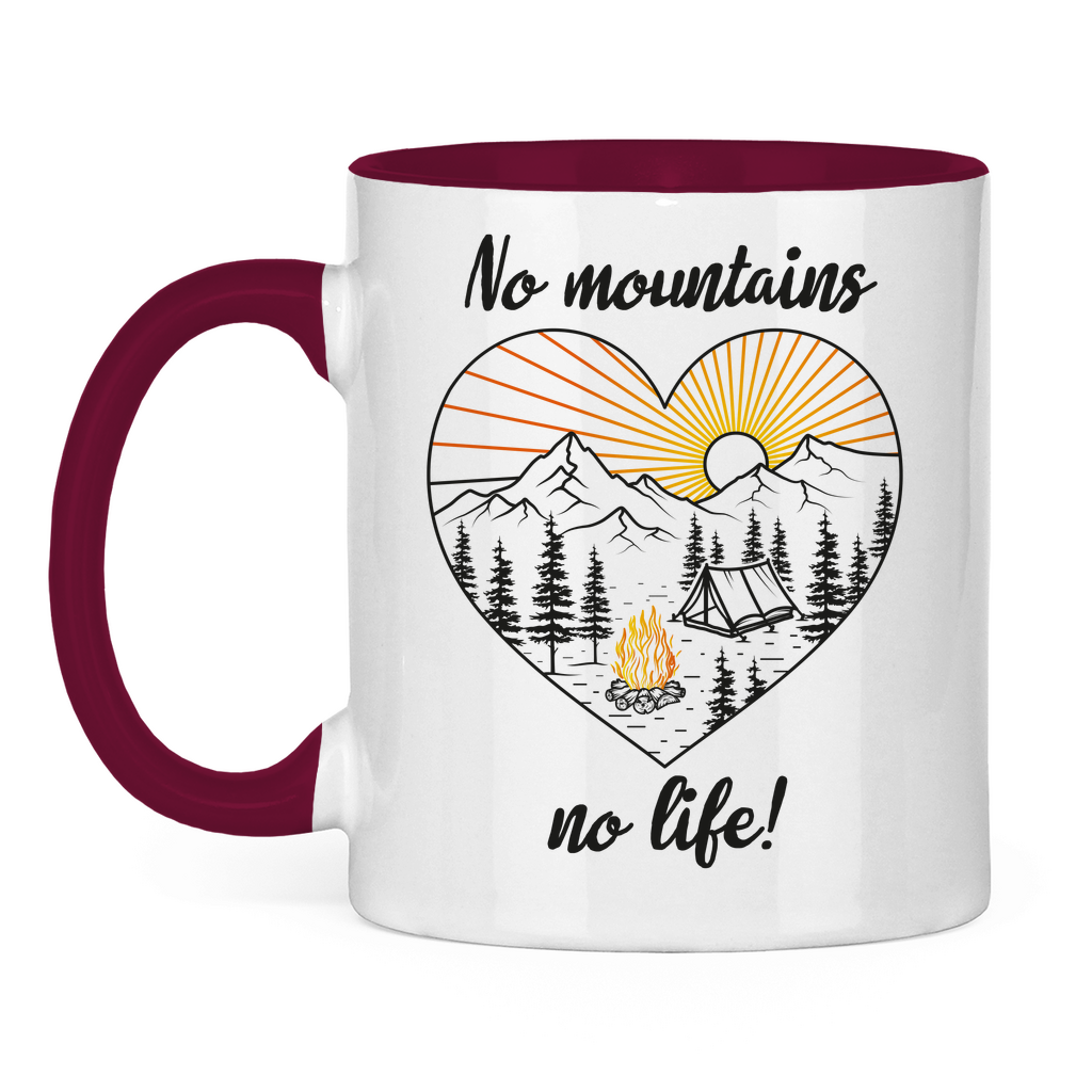 Tasse zweifarbig No Mountains, no life!