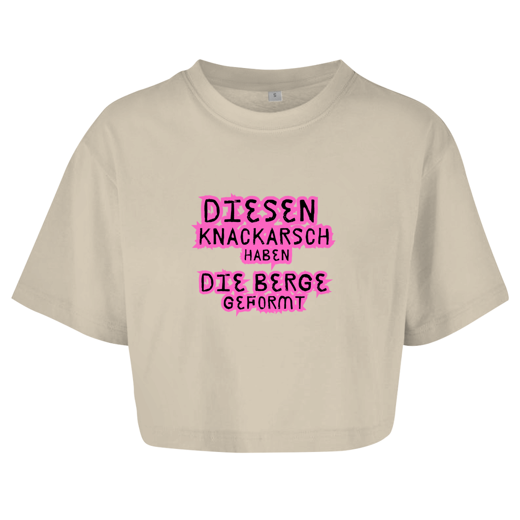 Damen Oversize Crop Top Knackarsch