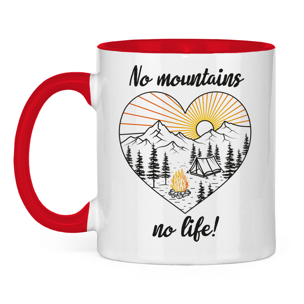 Tasse zweifarbig No Mountains, no life!