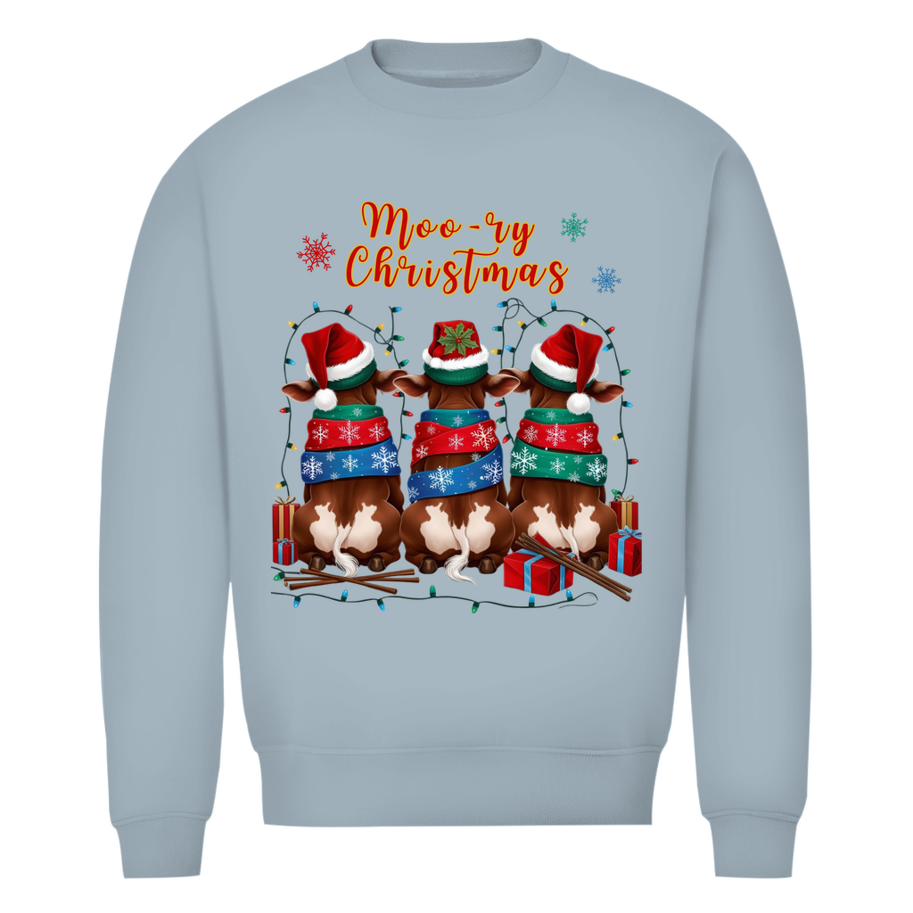 Herren Premium Bio Sweatshirt Moo-ry Christmas