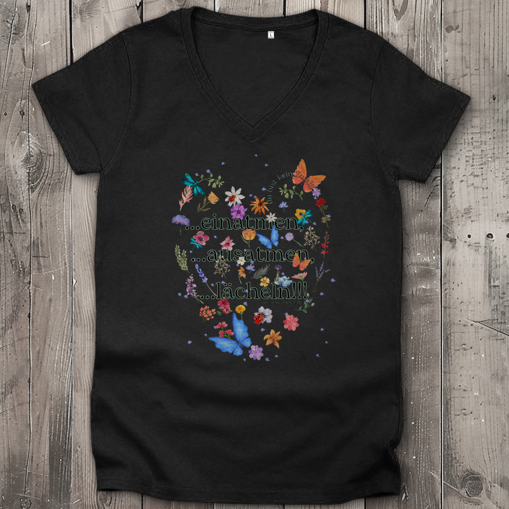 Damen Premium Bio V-Neck T-Shirt Elli's Design