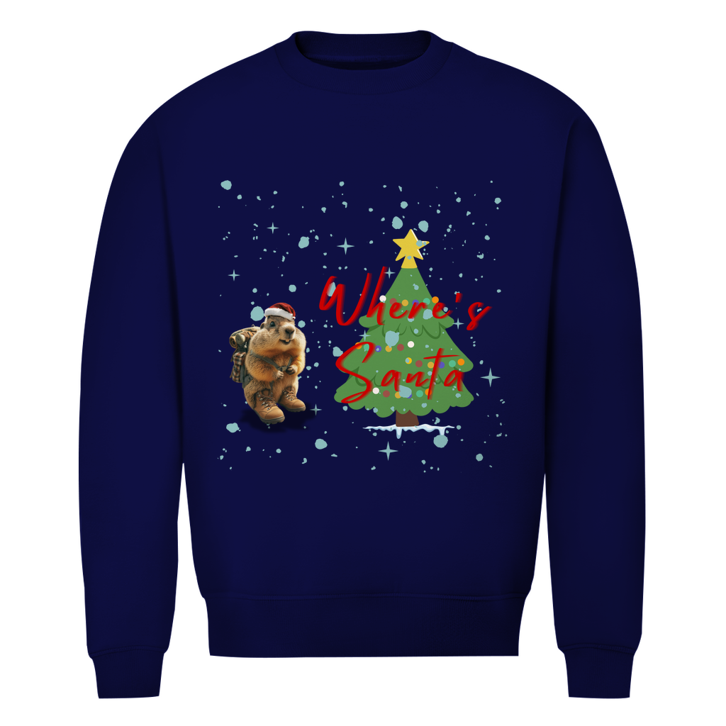 Herren Premium Bio Sweatshirt Where's Santa