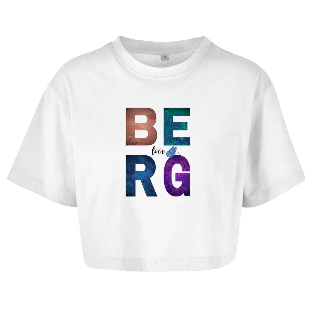 Damen Oversize Crop Top Berg Love