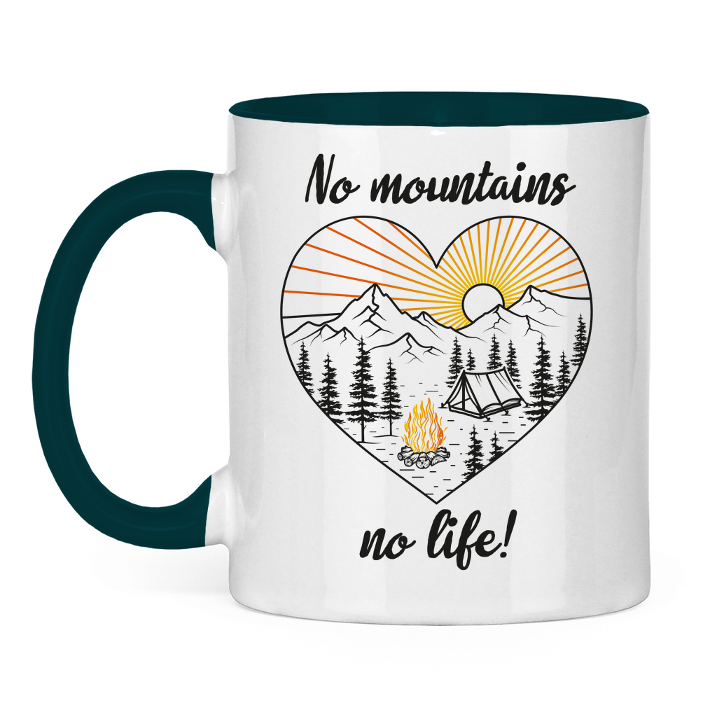 Tasse zweifarbig No Mountains, no life!