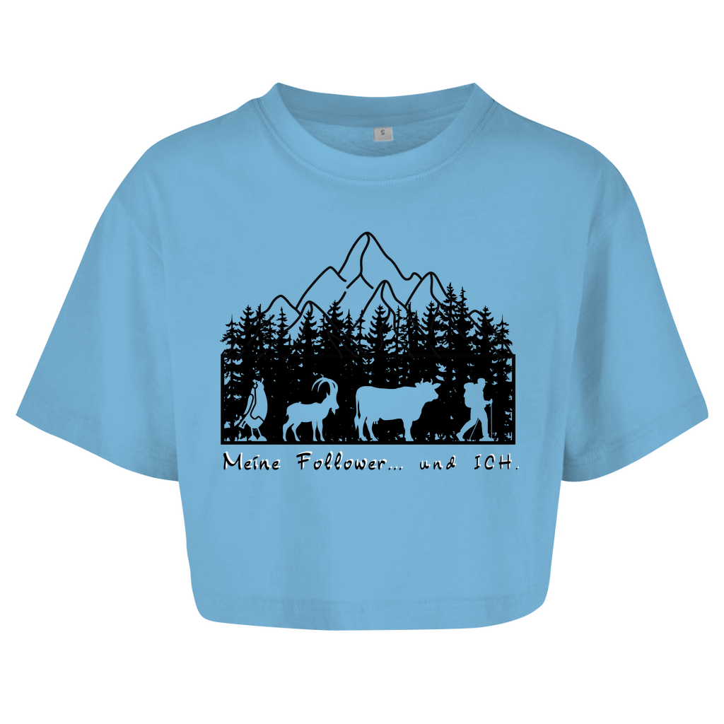 Damen Oversize Crop Top Meine Follower