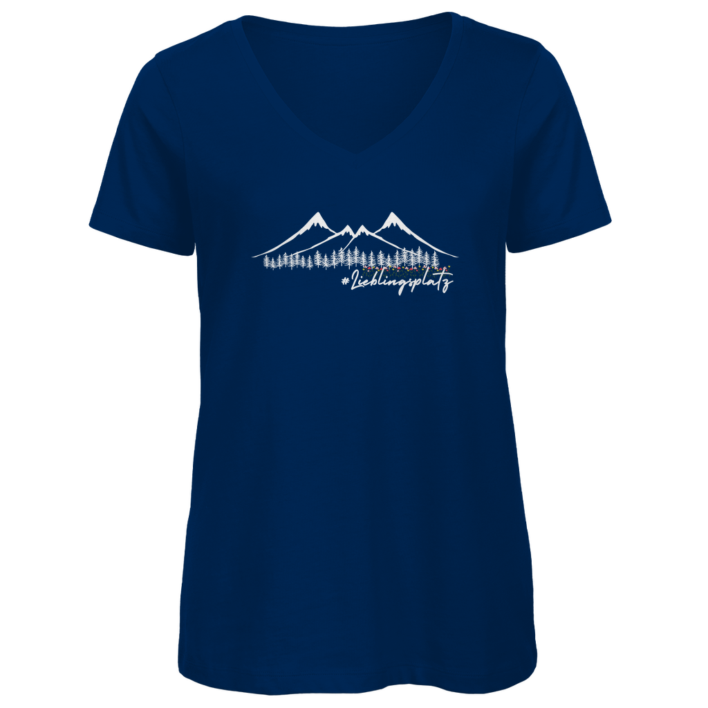 Damen Premium Bio V-Neck T-Shirt #Lieblingsplatz