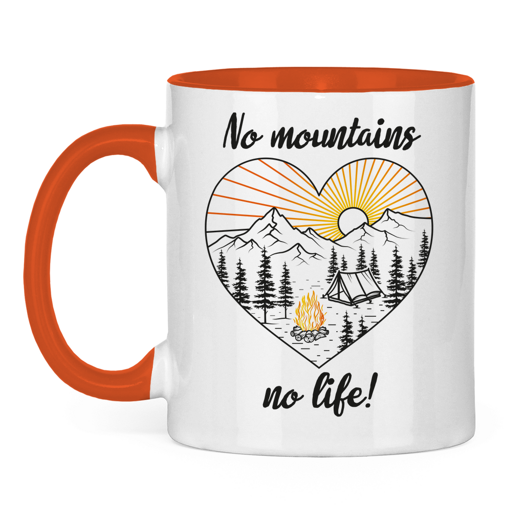 Tasse zweifarbig No Mountains, no life!