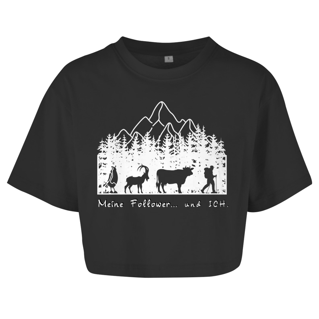 Damen Oversize Crop Top Meine Follower
