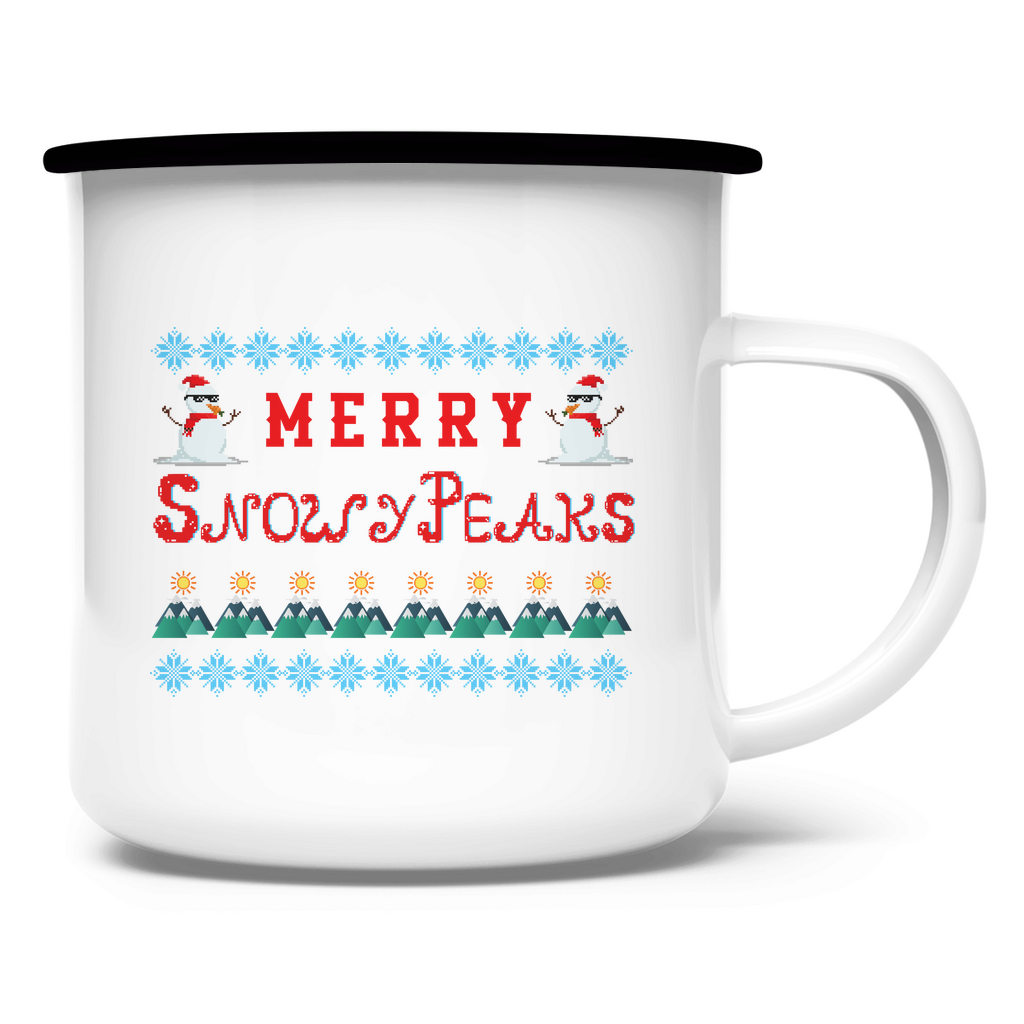 Emaille Tasse Snowy Peaks