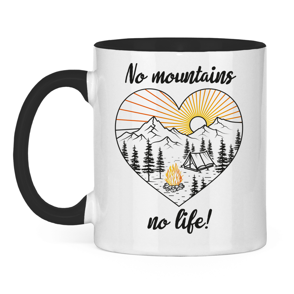Tasse zweifarbig No Mountains, no life!
