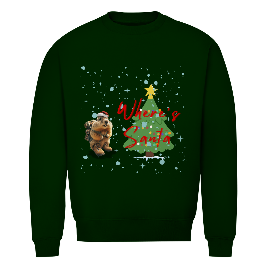 Herren Premium Bio Sweatshirt Where's Santa