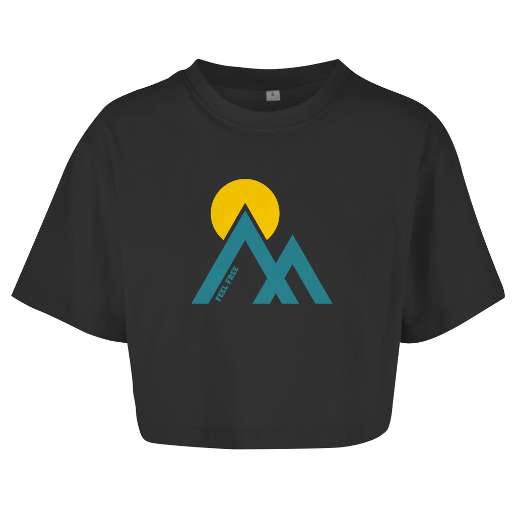 Damen Oversize Crop Top Feel free