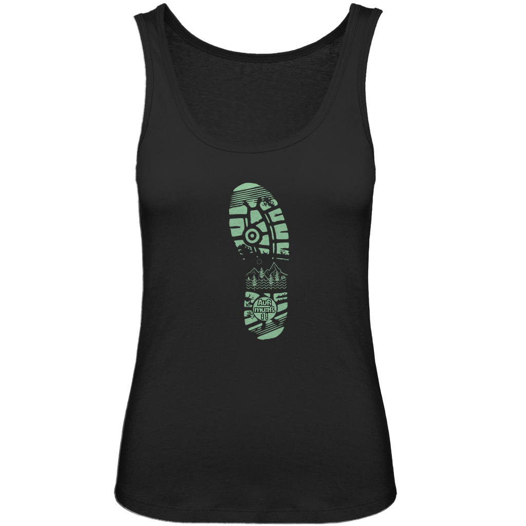 Damen Premium Organic Tank Top. Aufi muaß i!