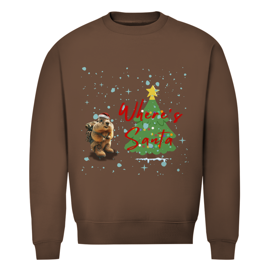 Herren Premium Bio Sweatshirt Where's Santa