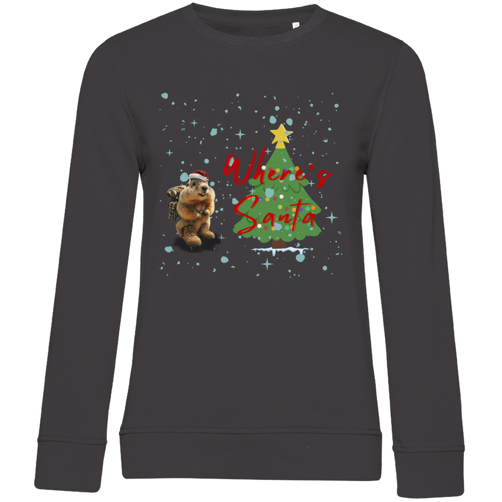 Damen Premium Bio Sweatshirt Where's Santa