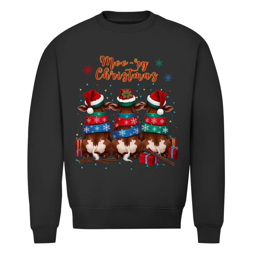 Herren Premium Bio Sweatshirt Moo-ry Christmas