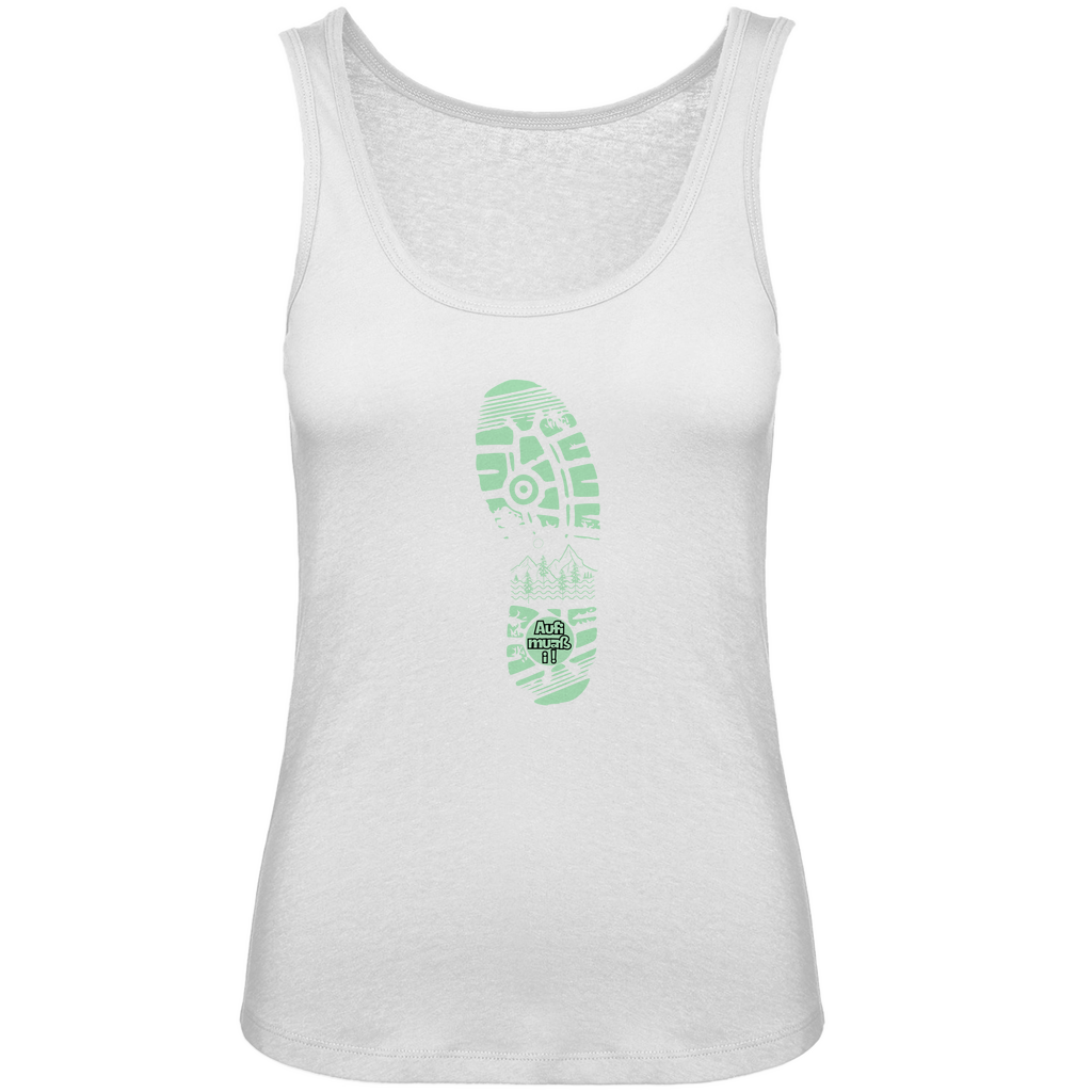 Damen Premium Organic Tank Top. Aufi muaß i!