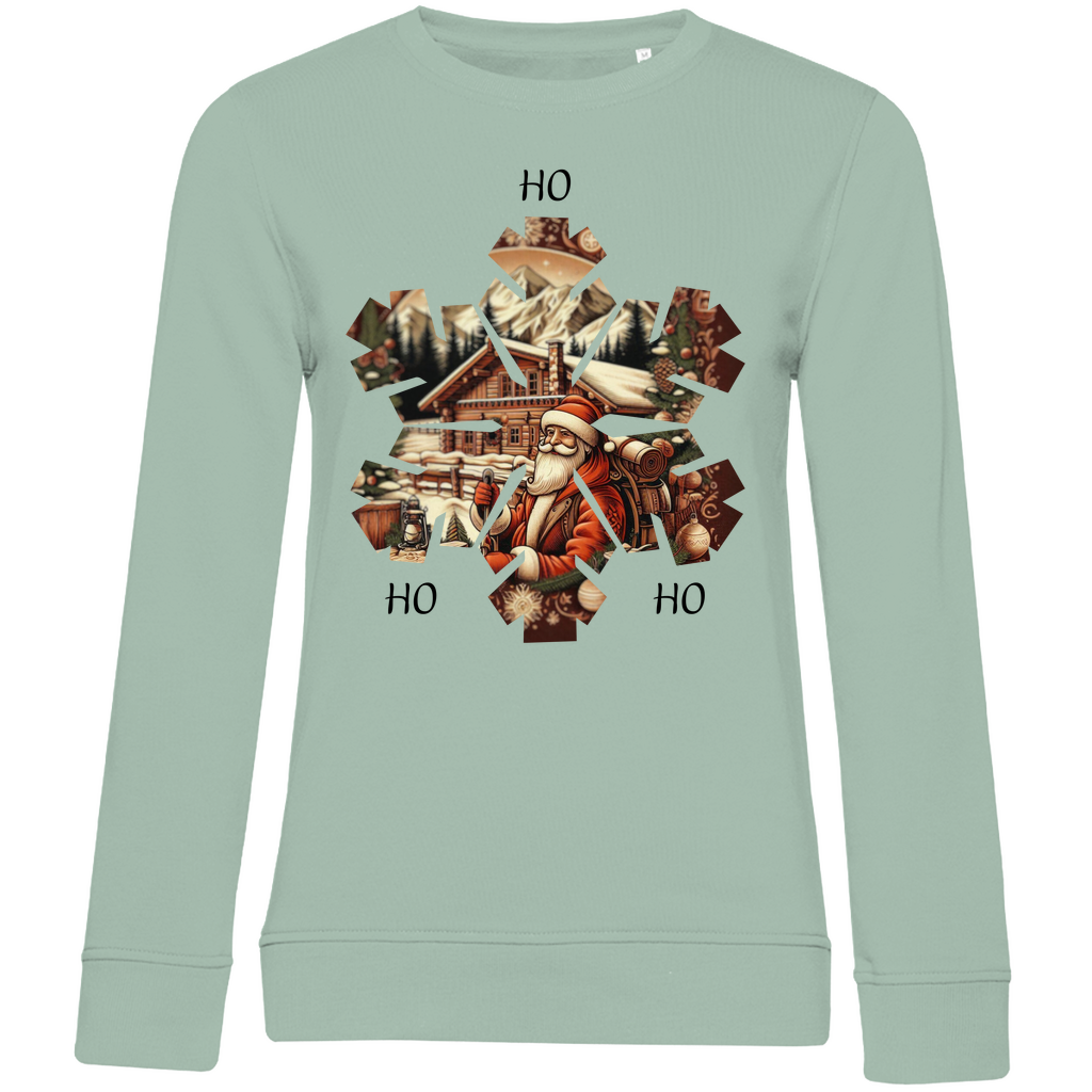Damen Premium Bio Sweatshirt Ho Ho Ho