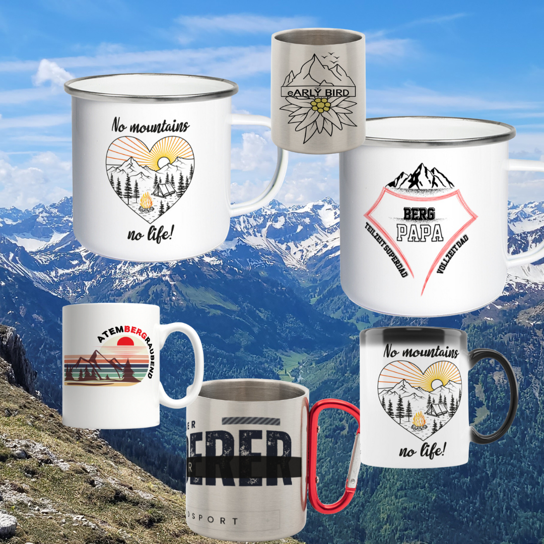 Tassen und Trinkflaschen