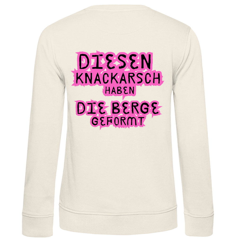 Damen Premium Bio Sweatshirt Knackarsch Backprint