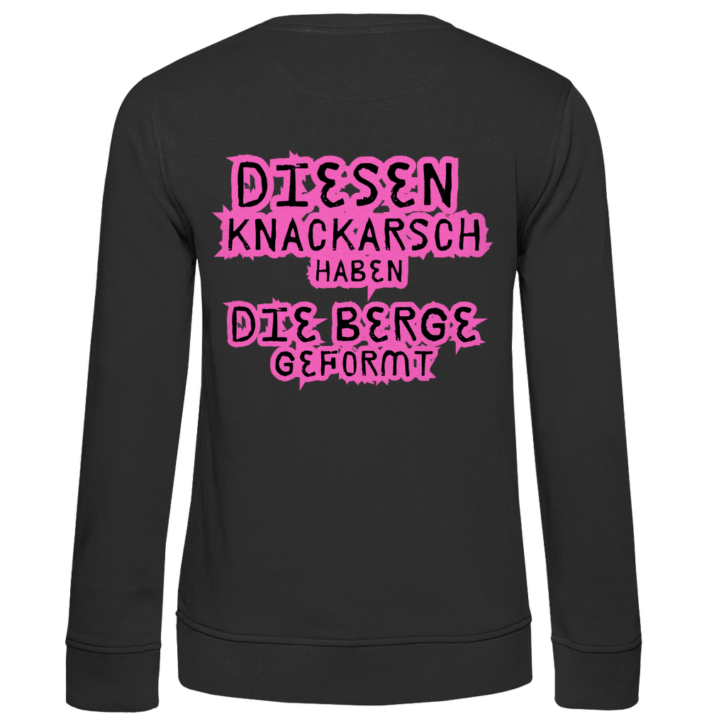 Damen Premium Bio Sweatshirt Knackarsch Backprint