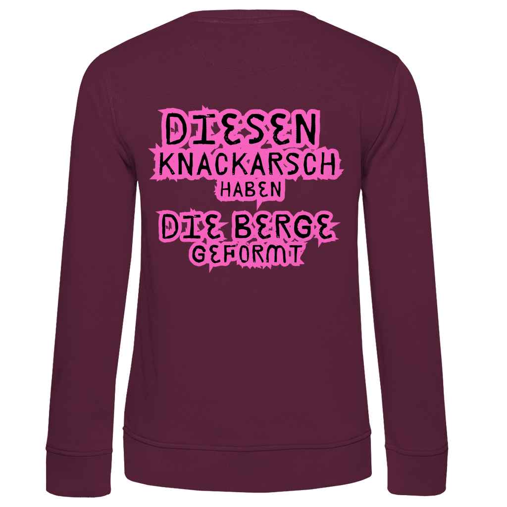 Damen Premium Bio Sweatshirt Knackarsch Backprint