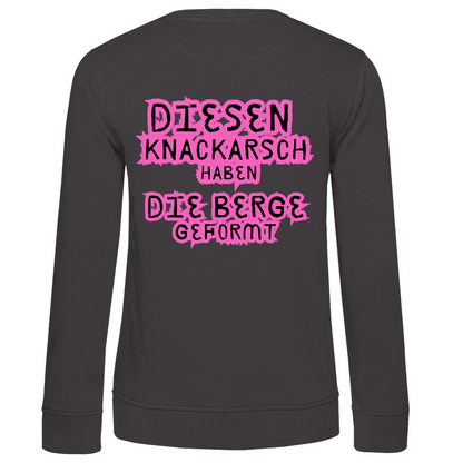 Damen Premium Bio Sweatshirt Knackarsch Backprint