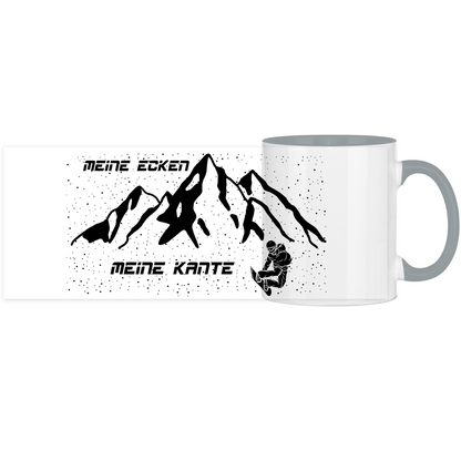 Panorama Tasse zweifarbig Meine Ecken, meine Kanten snowboard