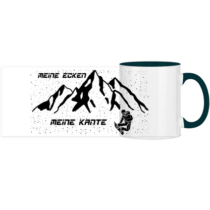 Panorama Tasse zweifarbig Meine Ecken, meine Kanten snowboard