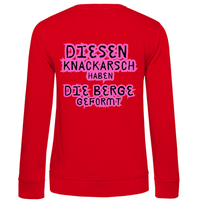 Damen Premium Bio Sweatshirt Knackarsch Backprint