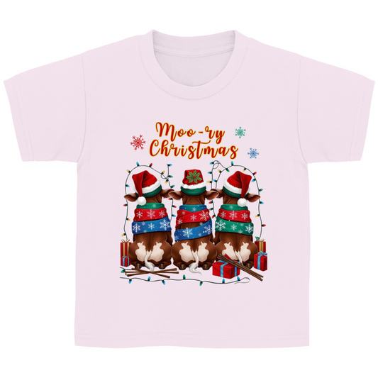 Kinder Basic T-Shirt Moo-ry Christmas