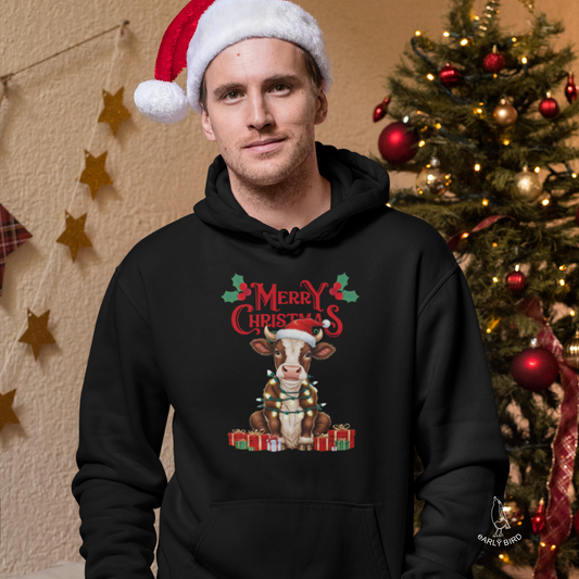 Unisex Hoodie Merry Christmas Baby Cow