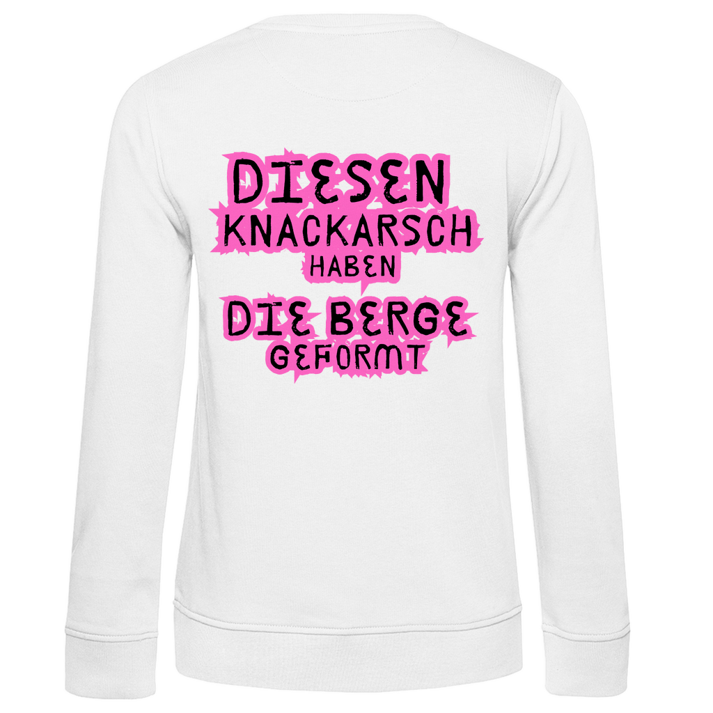 Damen Premium Bio Sweatshirt Knackarsch Backprint