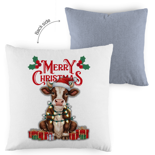 Kopfkissen zweifarbig Merry Christmas Baby Cow