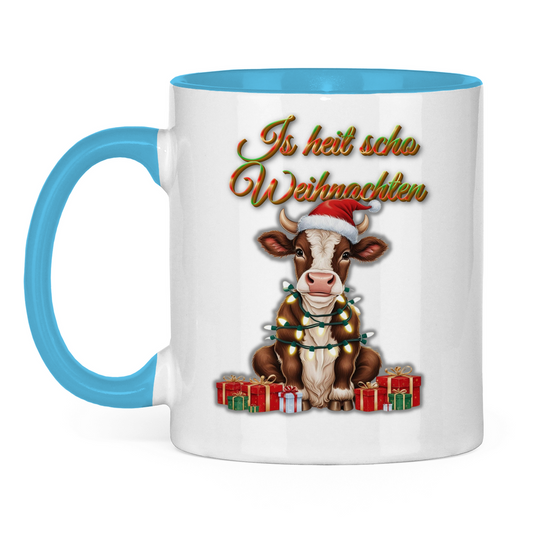 Tasse zweifarbig Is heit scho Weihnachten